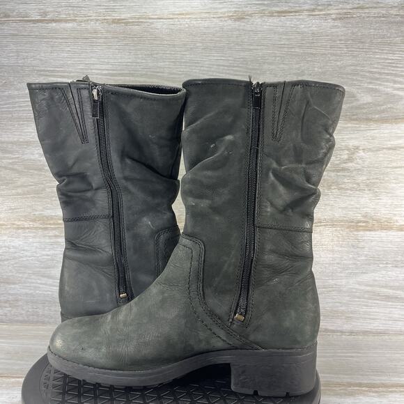 Clarks Women’s Mansi Black Leather Juniper Moto Riding Boots Size 8.5 - Picture 8 of 10